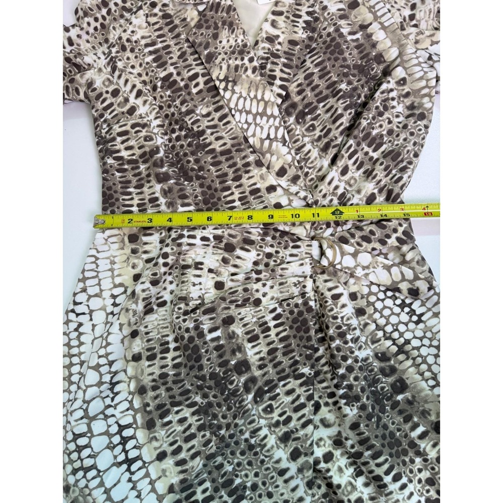 Marvin Richards Vintage Snakeskin Print Faux Wrap Sheath Dress Tan Brown Size 10 - Picture 6 of 11